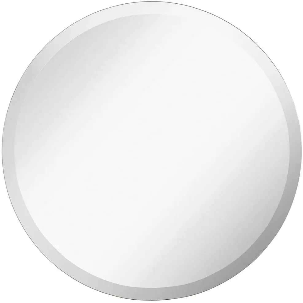 Large Simple Frameless Beveled Round Mirror - Silver Mirror - Buy Round ...