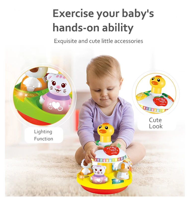 New Rotating Baby Cartoon Toy Kids Fairyland Rattle Ball With Music