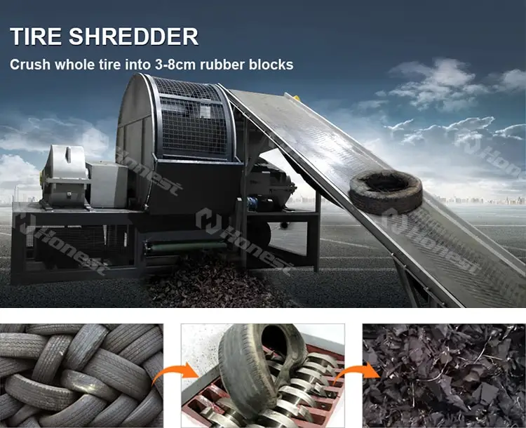 Scrap Tire Recycling Machine Produce Rubber Granule And Rubber Powder
