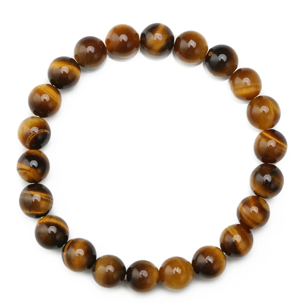 

STOCK Tiger Eyes Men Women 8mm Natural Stone Lava Rock Diffuser Bracelet Elastic Yoga Agate Beads Bracelet Bangle