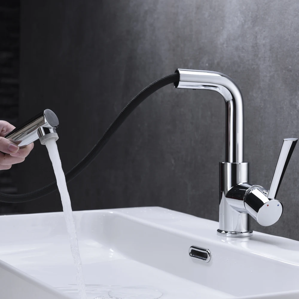 浴室水龙头水龙头黄铜拉出盆龙头 101413