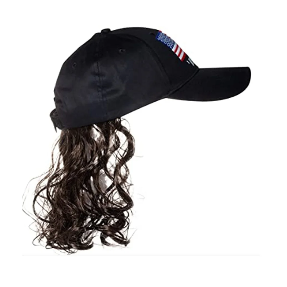 Watt's Wigs - Mullet Hat with Hair - Hillbilly Camo Trucker Cap with Wig - Fits Kids and Adults (Blond)