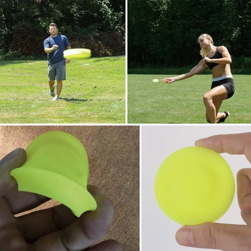 3 Pcs Mini Frisbee Silicone Sports  Soft Catching Flying Disc Sports Yellow 