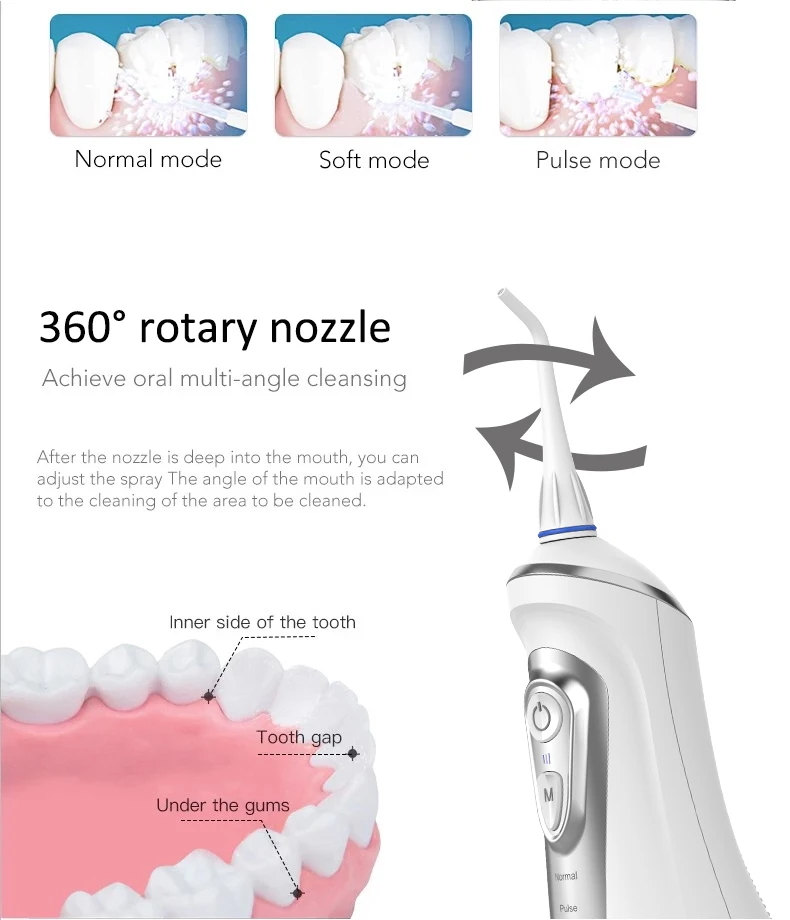 Water Flosser Teeth Cleaner With 9 Modes Rechargeable Oral Irrigator