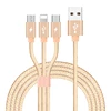 Multi 3 In 1 Fast Charging Cable Multiple USB Fast Charger Type C/Micro USB/ Connector with retail package technical drawing