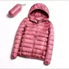 winter women pink Packable Travel Puffer Jacket easy to carry