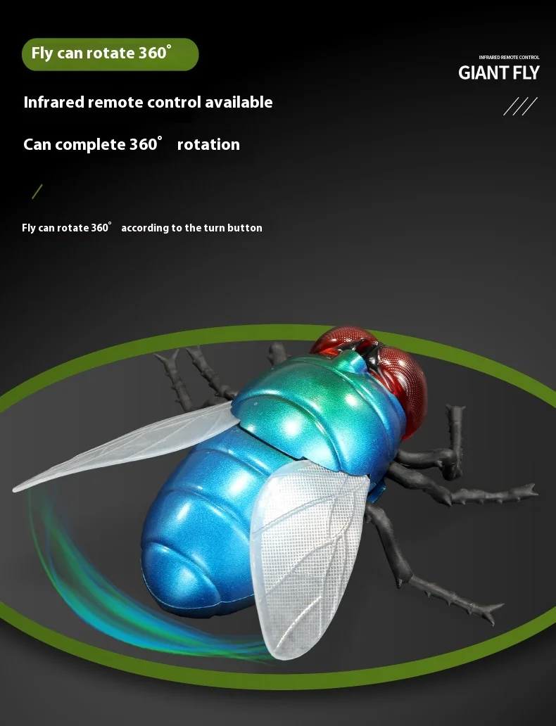 批发热卖创意人造昆虫塑料遥控苍蝇瓢虫红外遥控玩具儿童玩具