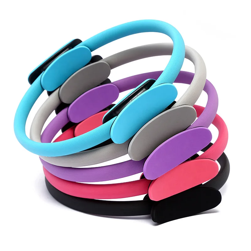 

2021 Custom Logo Wholesale Universal Resistance Rubber Sports Exercise Yoga Rings Fitness EVA Pilates Ring With manual, Customized color