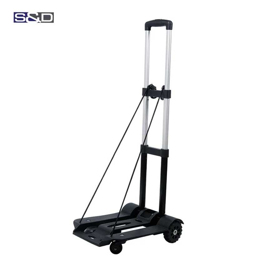 
Mini aluminum collapsible telescopic folding portable lightweight compact shopping retractable luggage hand trolley cart truck 