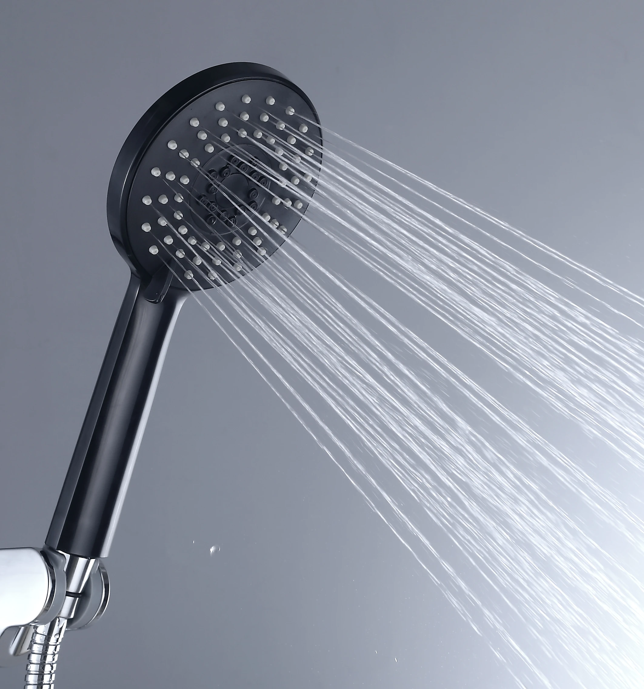 Shower Manufacturer Wholesale Stock Round Black Shower Head Set With ...