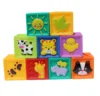 3D cute PVC creative square stack educational building blocks toys set