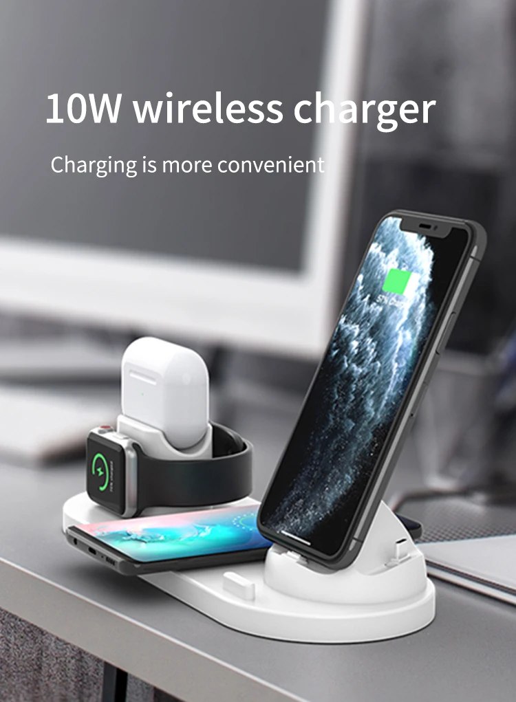 Trending 2020 3 in 1 phone wireless charger stand for Apple watch for iphone,charging dock station for airpods/for airpods pro