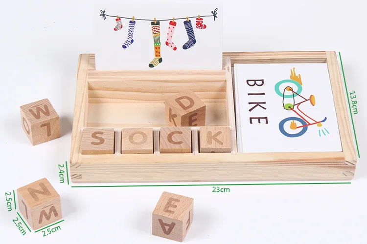 Wooden English Spelling Alphabet Letter Game Early Learning Educational Toy Kids 