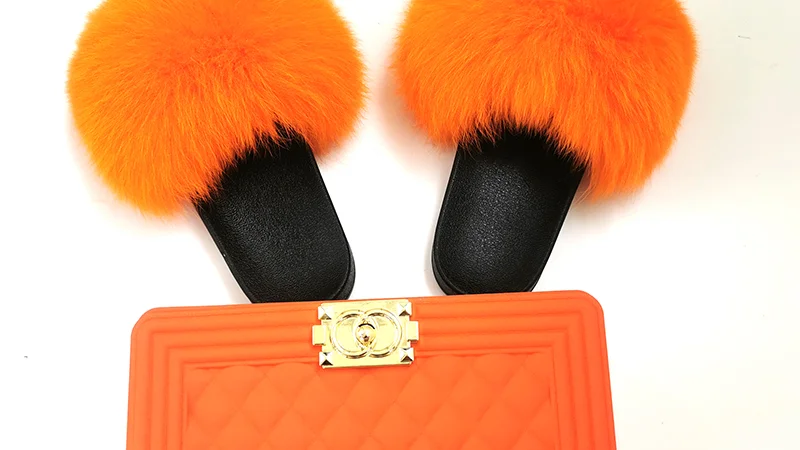 jelly purse with fur slides