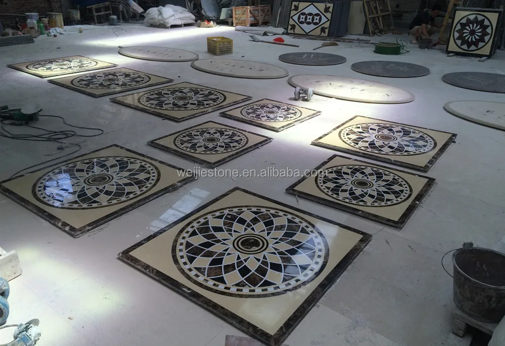 Großhandel Marmorboden Design Bilder,Stein Wasserstrahl Bodenfliesen