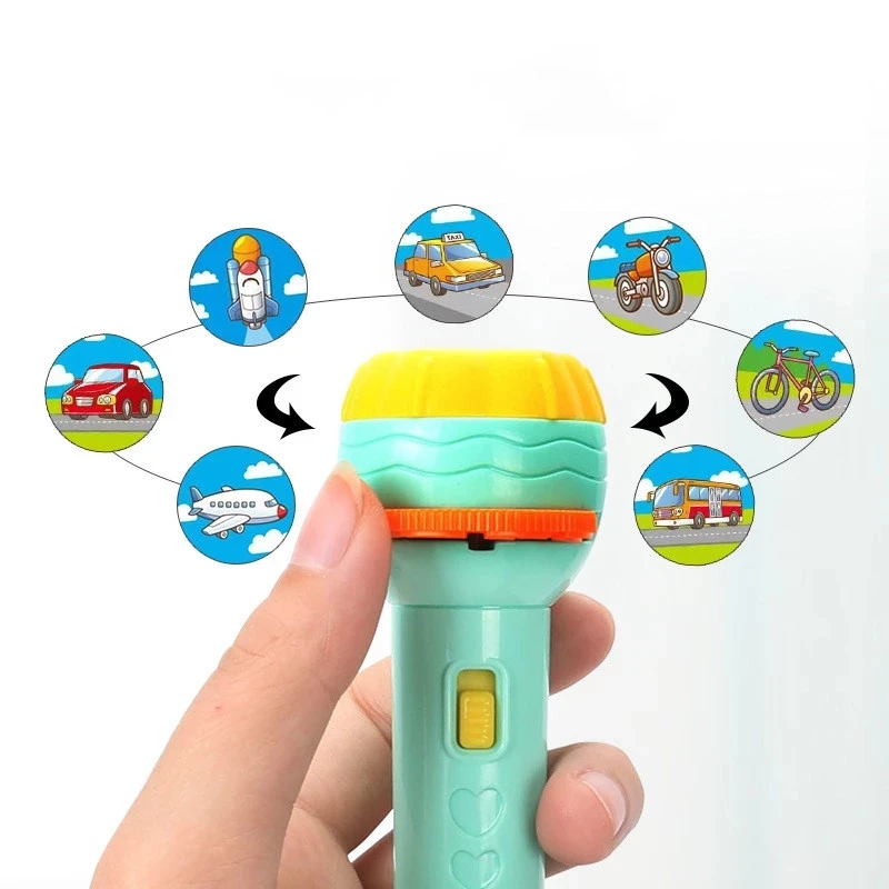 Baby Flashlight Projector Cartoon Torch Lamp Toy Early Education Toy
