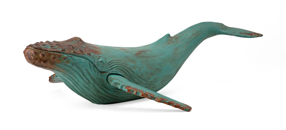 Wholesale artificial handmade classical resin whale decoracion para el hogar with wood look table top for kids room details