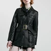 2019 fashion genuine sheepskin motorcycle leather jackets for woman