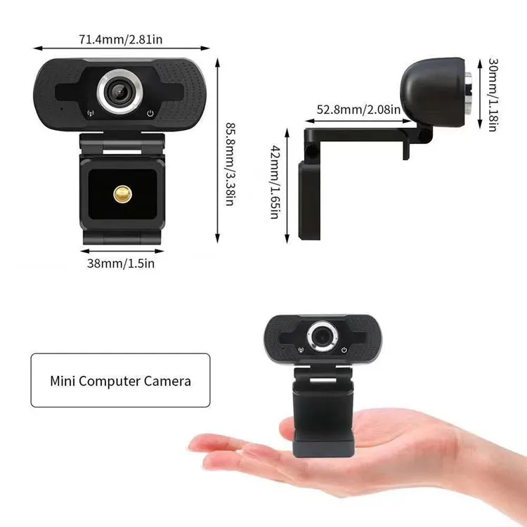 Amazon Hot Sale Web Camera 2.0MP 1080P HD USB Webcam 1.5m Cable with Beauty Cam Function