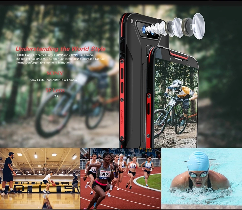 Global version Cubot Quest Lite 3GB 32GB 5.0 inch Mobile Phone Sports Rugged Phone IP68 MT6761 Smartphones
