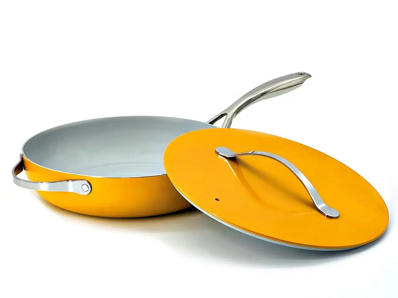 Colli Hot Sell Caraway Pressed Aluminum Ceramic Coating Cookware Set With Stainless Steel Handle