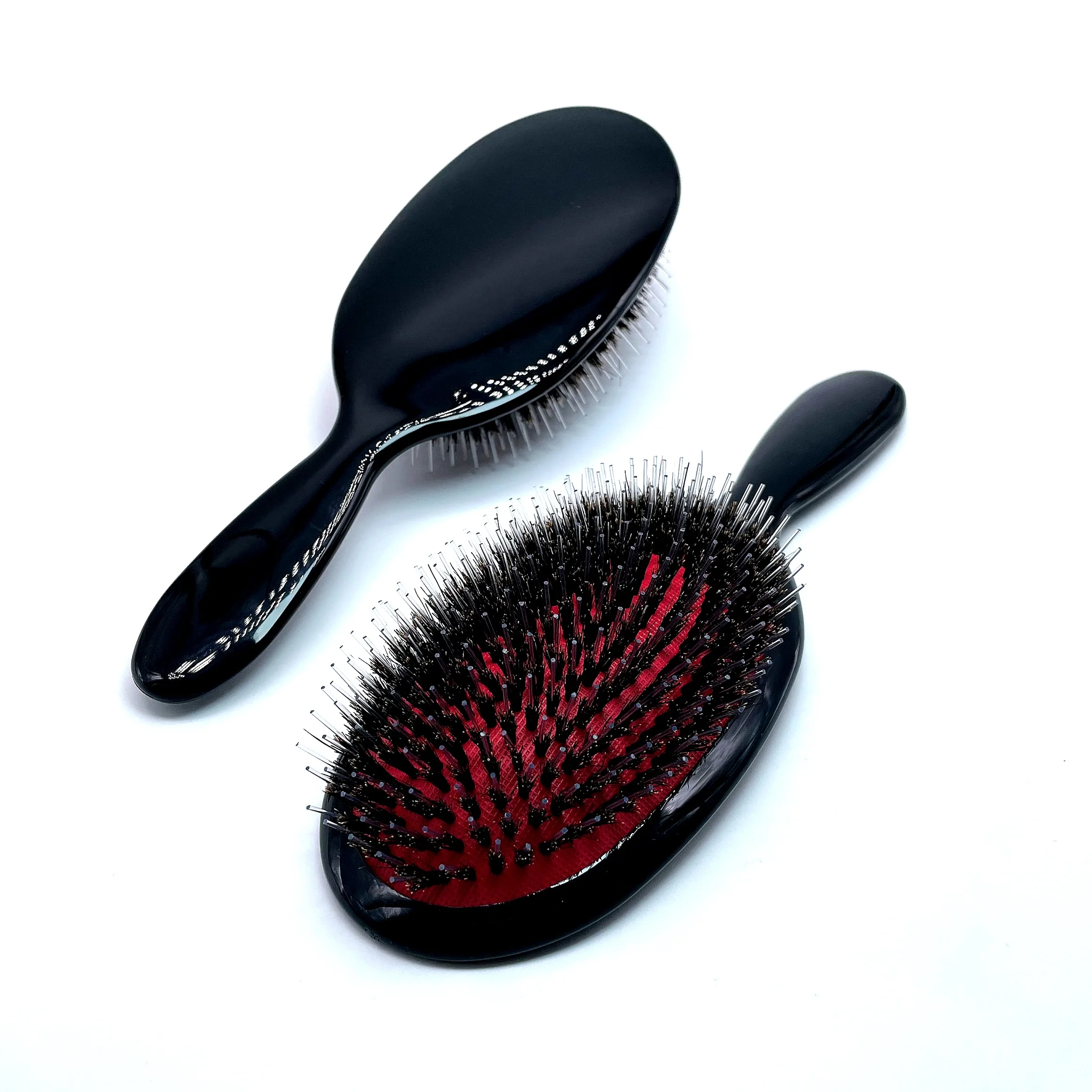 Shiny Gold Bling Paddle Metal Hair Brush For Massage Electroplating