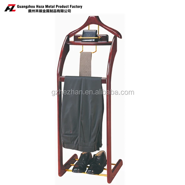 
Hotel Clothes Valet Stand Wtih Shoes Bar Men Suit Valet Stand Coat Rack Hat Rack 
