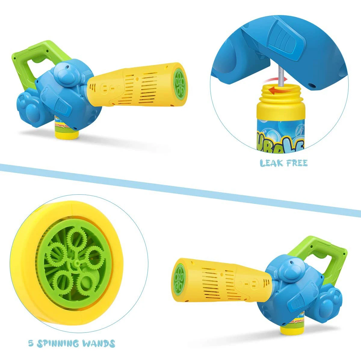 Bubble Leaf Blower For Toddlers,Kids Bubble Blower Machine With 3