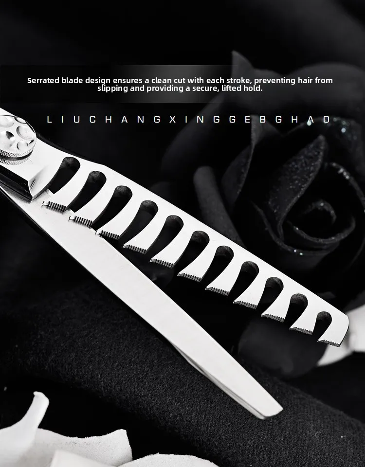 Volume Scissors Professional Hairdressing Seamless Serrated Thin Scissors Reducing ...