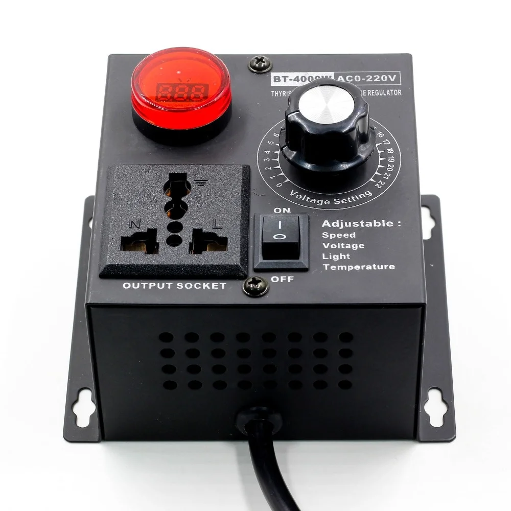 4000W AC 220V SCR Voltage Adjustable Regulator Motor Speed Control Dimmer Fy 