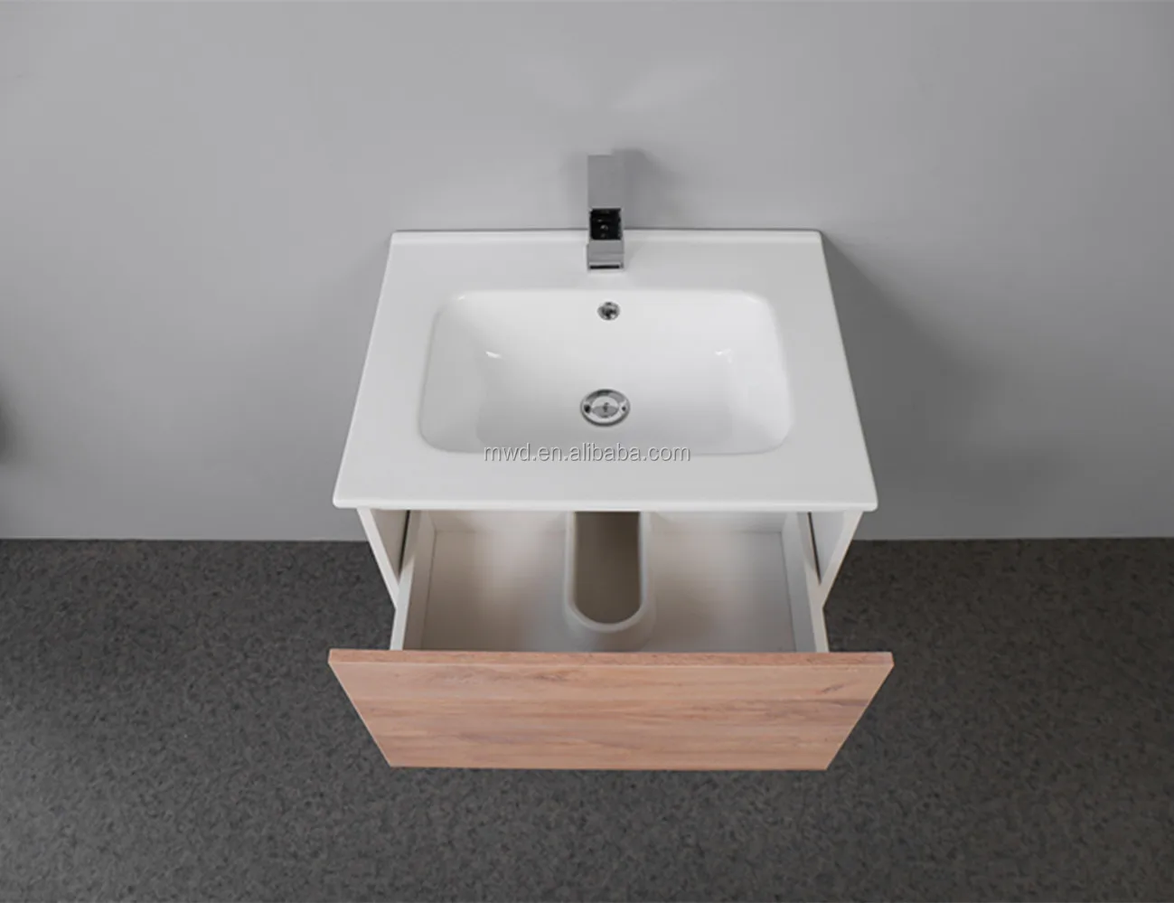 Modern design rectangular basin ceramic thin edge cabinet basin