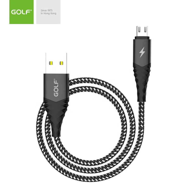 Golf 2.4a Fast Charging Usb Data Cable Wholesale Fabric Data Cable For