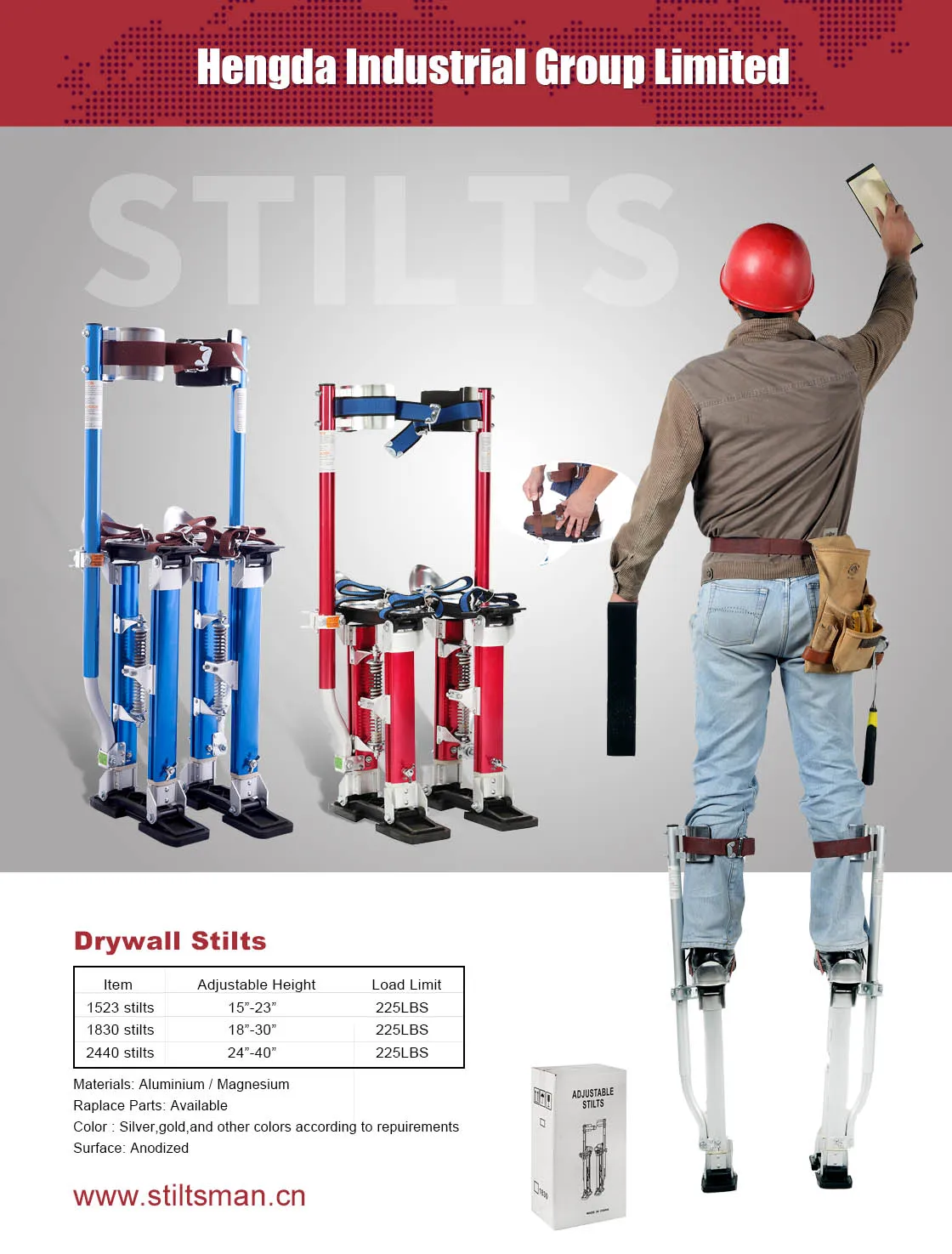 Drywall Zancos 2440 Aluminium Drywall Stilts Aluminium Adult Stilts