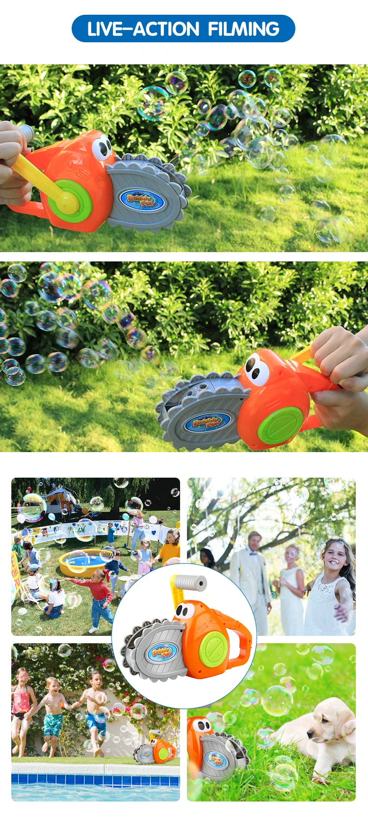 Cartoon Chainsaw Perfectly Sized For Little Hands,Handheld Bubble