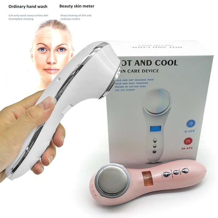 Facial Massager,Portable Handheld Vibration Hot Cool Skin Care Device