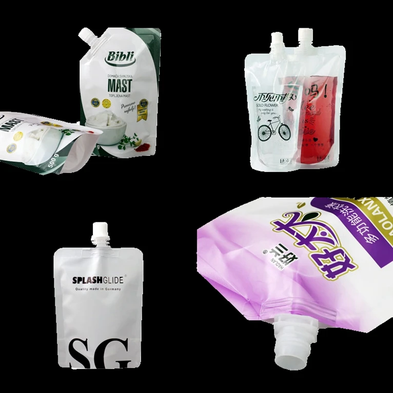 Eco Friendly Transparent Clear Beverage Pouch Spout Plastic Liquid