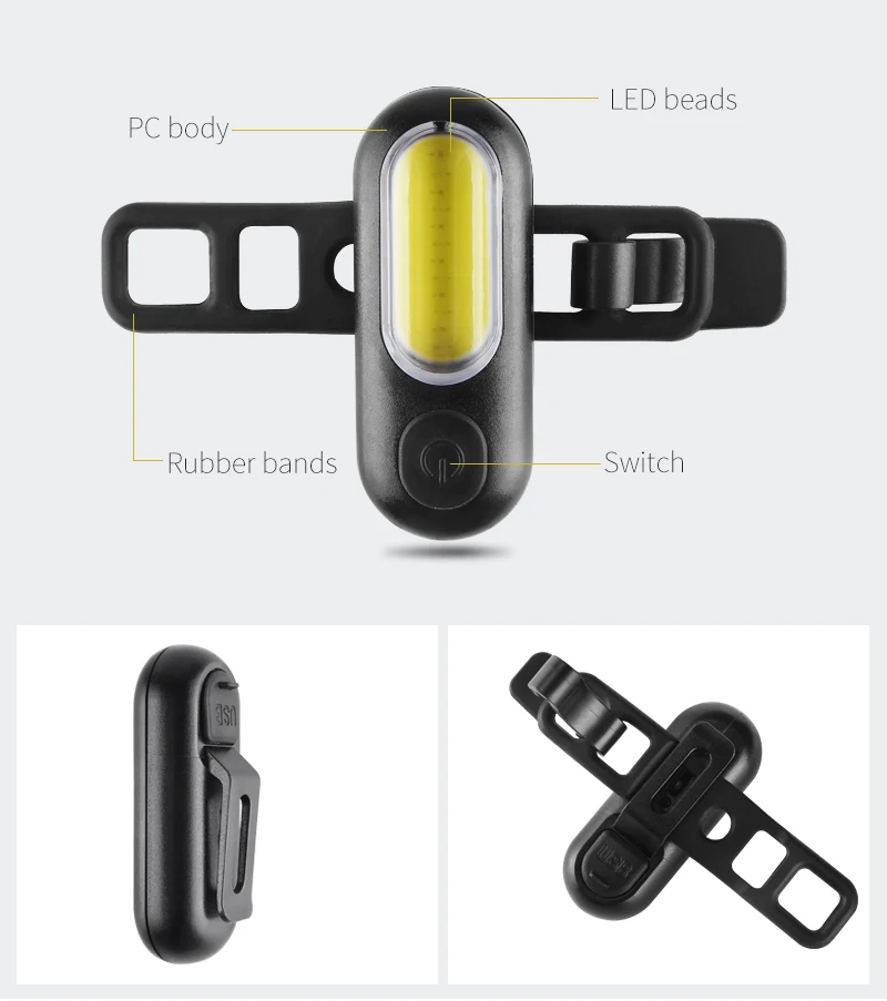 Led Bike Light Rear USB Rechargeable Bicycle Lights Cycling Lamp Warning Tail Light For Bike Bicycles