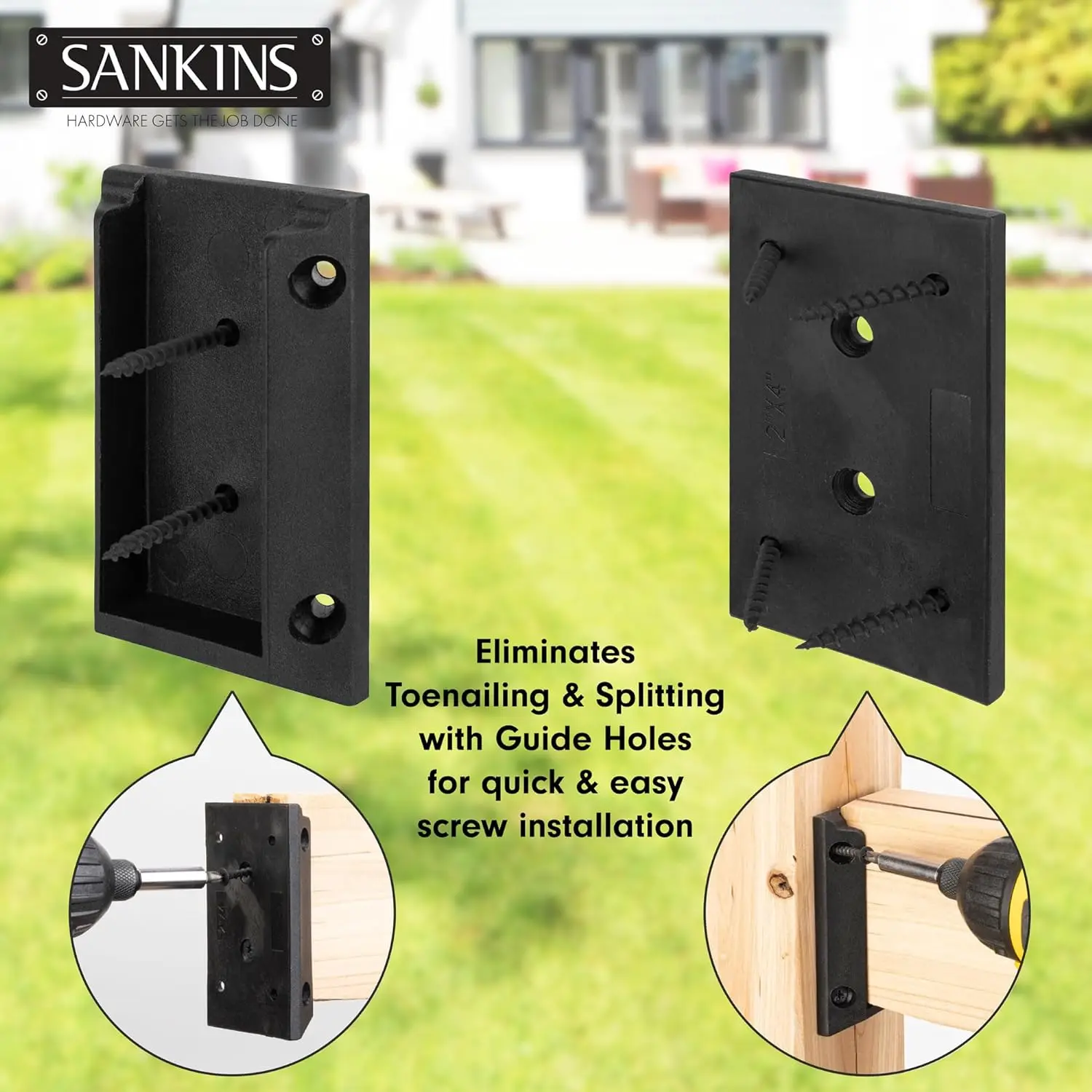 Deck Railing Fasteners - Durable 2x4 Handrail Brackets