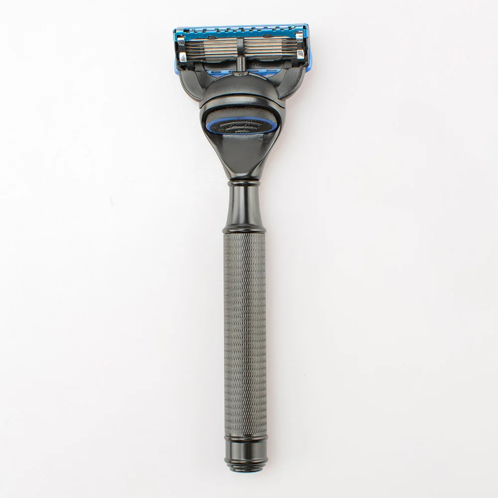 kinghood 金属剃刀哑光黑色防滑可调 5 叶片安全剃刀