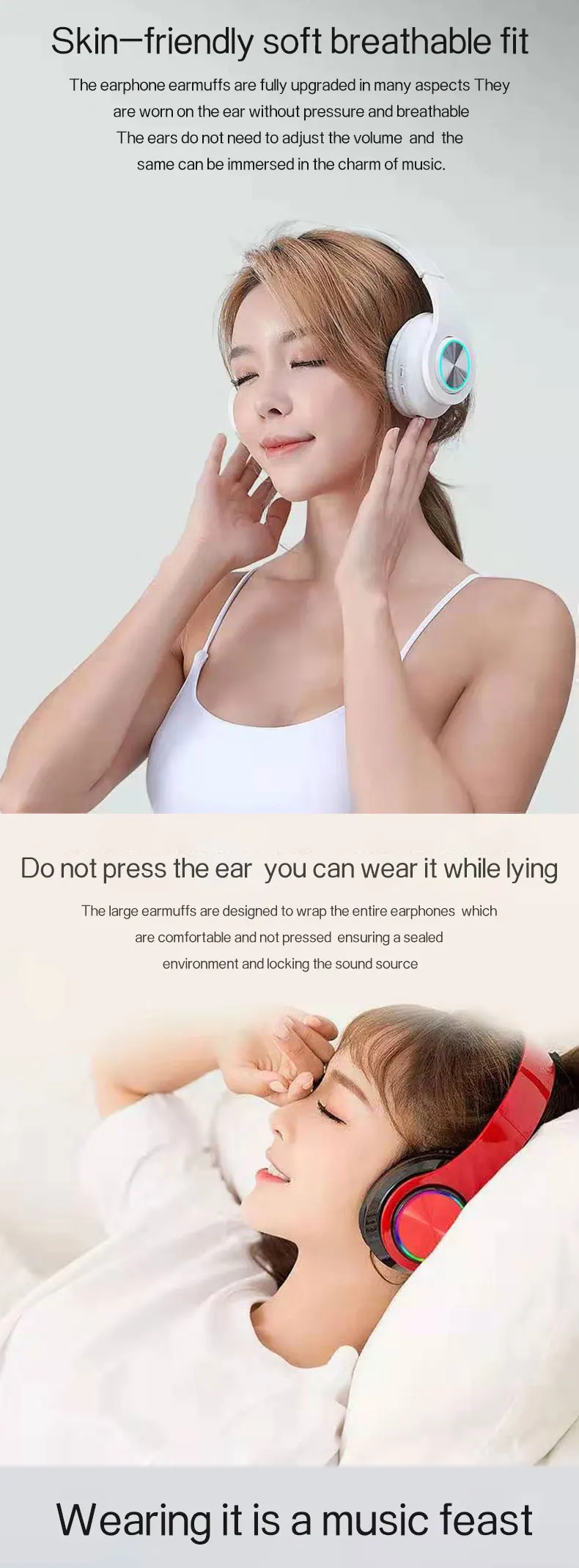 Golden Sky Customized High Quality Wireless Funky Headband Headset Earphones Bluetooth Earpiece Headband Earphone Free Shipping - ANKUX.COM