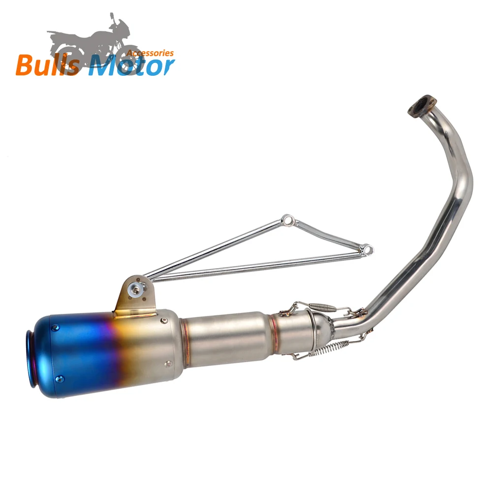 Stainless Steel Scooter Exhaust Pipe Muffler Header With Mounting