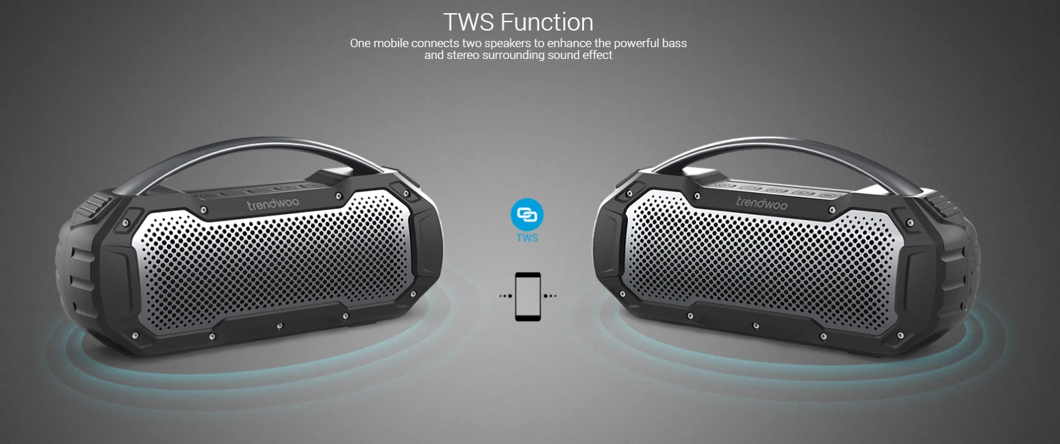 EQ Mode Control IPX6 Waterproof Wireless Portable Speaker - ANKUX.COM