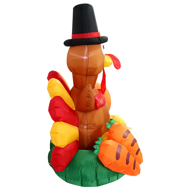 6 Feet High Thanksgiving Inflatable Turkey Pumpkin Indoor And Outdoor