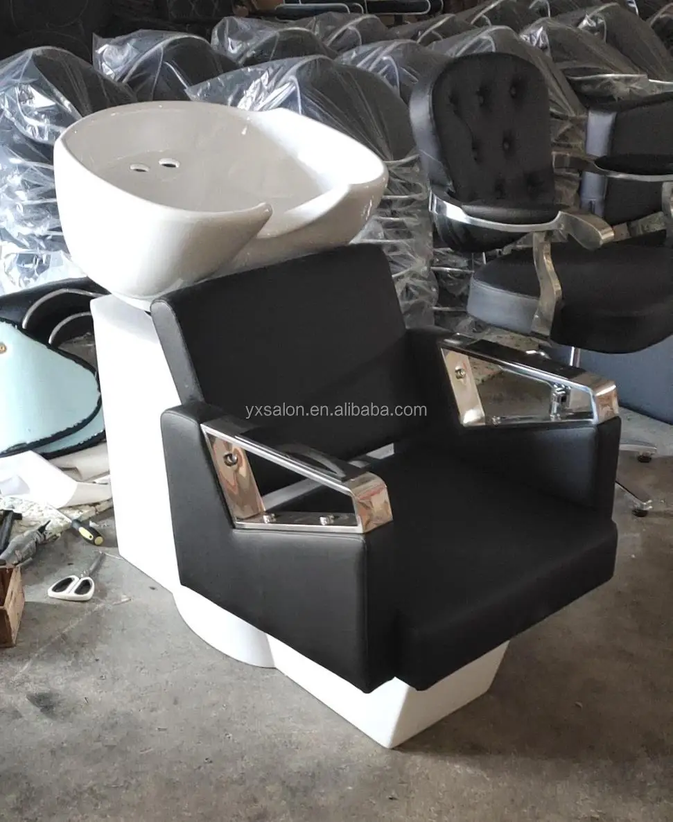 2020 New Arrival All Black Fiber Glass Black Shampoo Bowl With