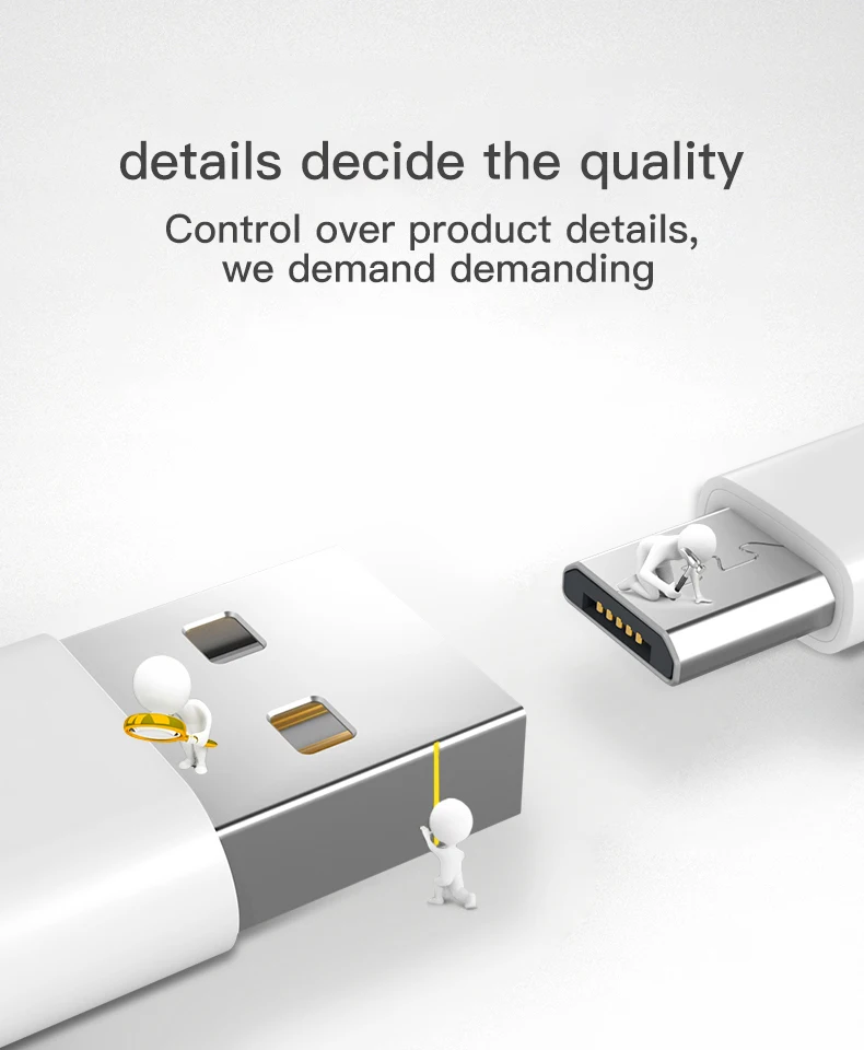 Free Shipping Standard Orginal Android 2.1A Micro USB Cable 1m White Charging Cable Cord Retail Packaging - ANKUX.COM