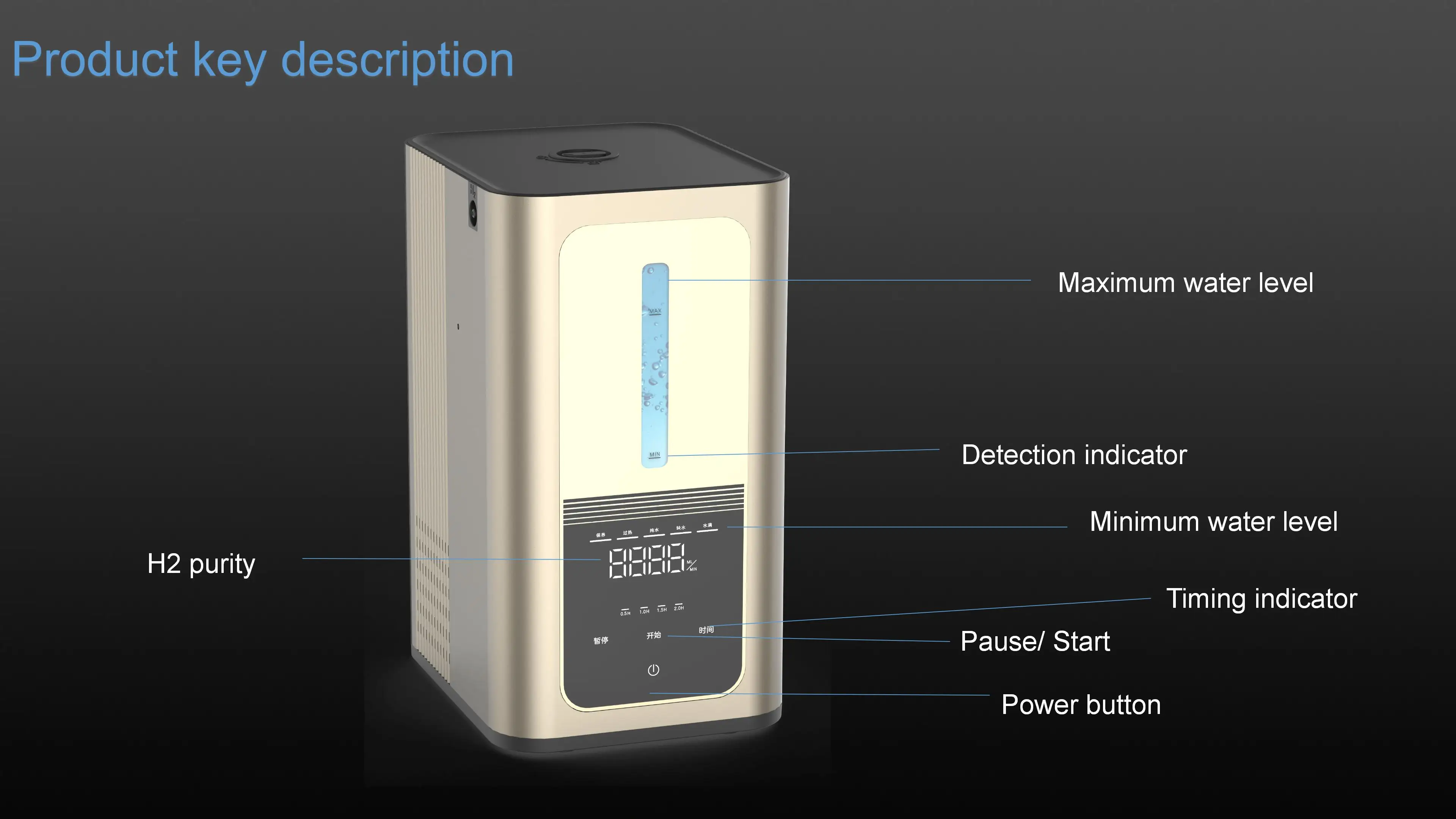 Hydrogen Electrolyzer 1000ml O2 and H2  Portable manufacture