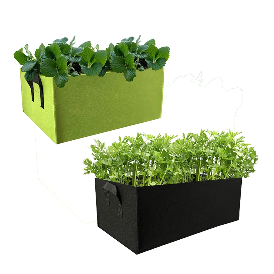 10 加仑矩形毛毡织物曝气种植袋带手柄