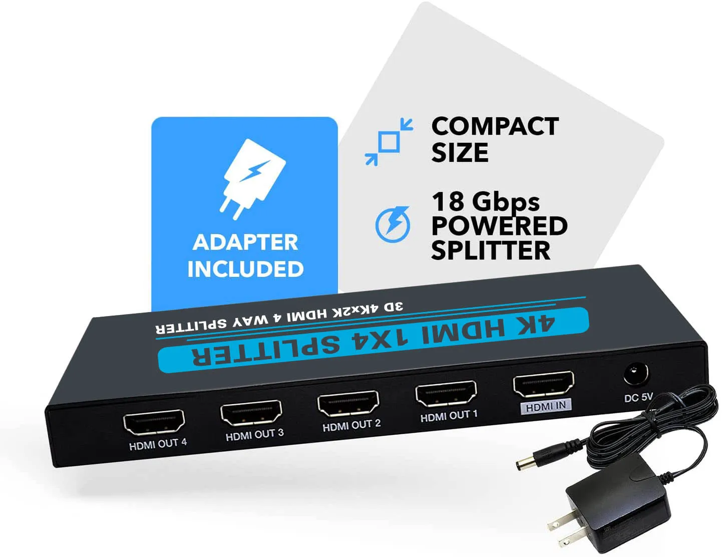 공장 직접 공급 4k @ 60hzhdmi 4k 분배기 18gbps 2 웨이 분배기 Hdmi 1x4 4k 1.4v 1 입력 4 ...