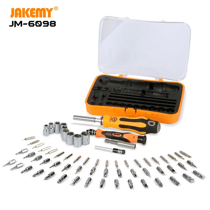 JAKEMY Professional 66 in 1 Portable  Screwdriver Tool Set with Adjustable Extension Bar DIY repair tool for Cellphone Laptop