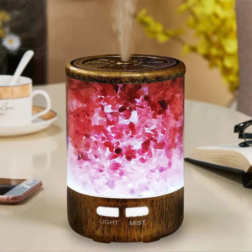 Himalayan Salt Lamp Diffuser With 7 Color Lights,Ultrasonic